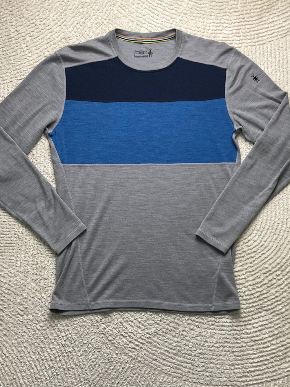 Smartwool Men's Classic Thermal Merino Base Layer Colorblock Crew Size Large